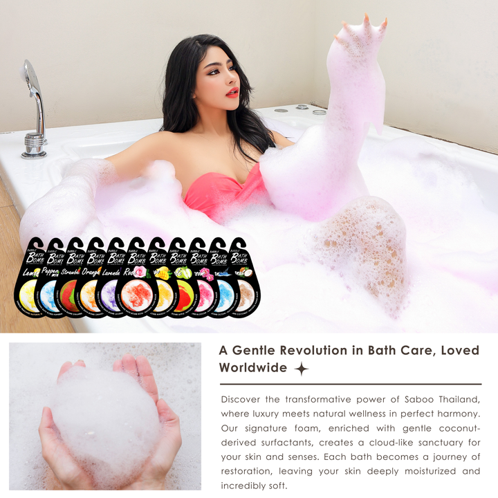 Bubble Bath Bomb - Black Package - 150g - Rose