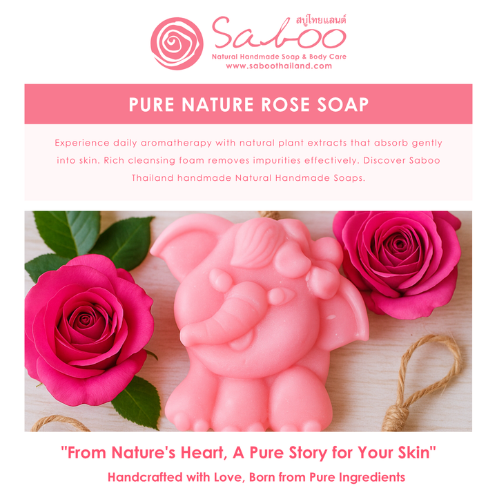 Natural Fancy Soap - Elephant - 100g - Rose