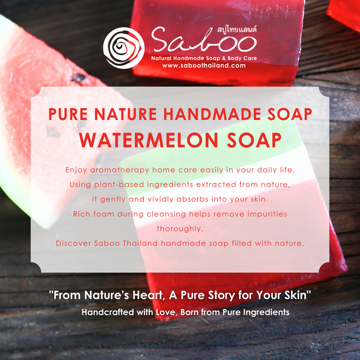 Natural Soap - Square Shape - 100g - Watermelon
