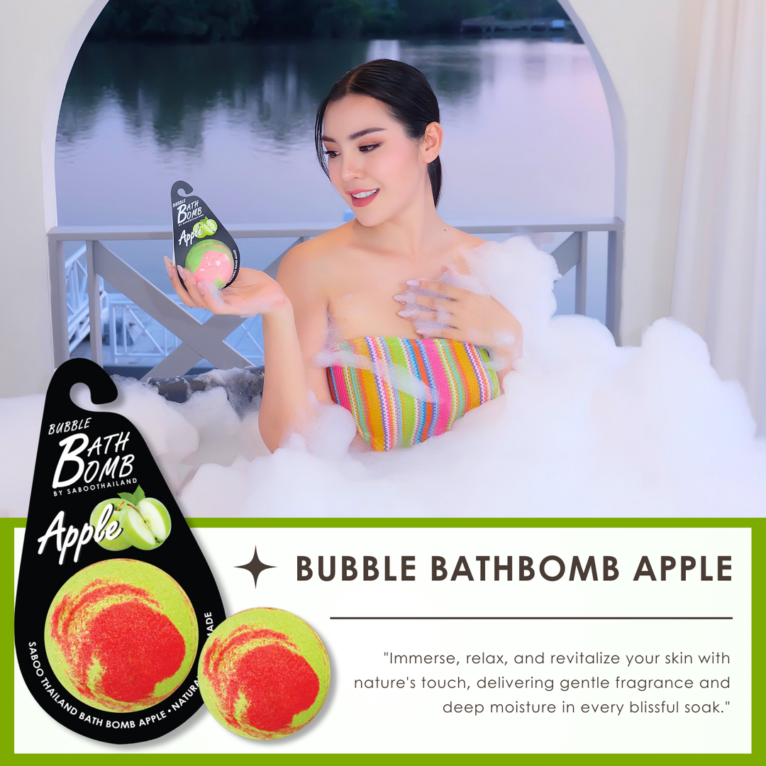 Bubble Bath Bomb - Black Package - 150g - Apple