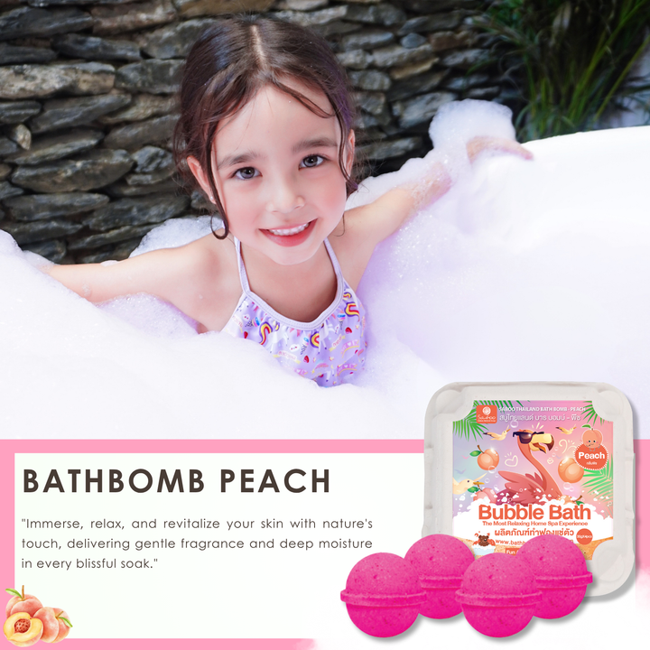 Bubble Bath Bomb - 4PCS Package - 150g - Peach
