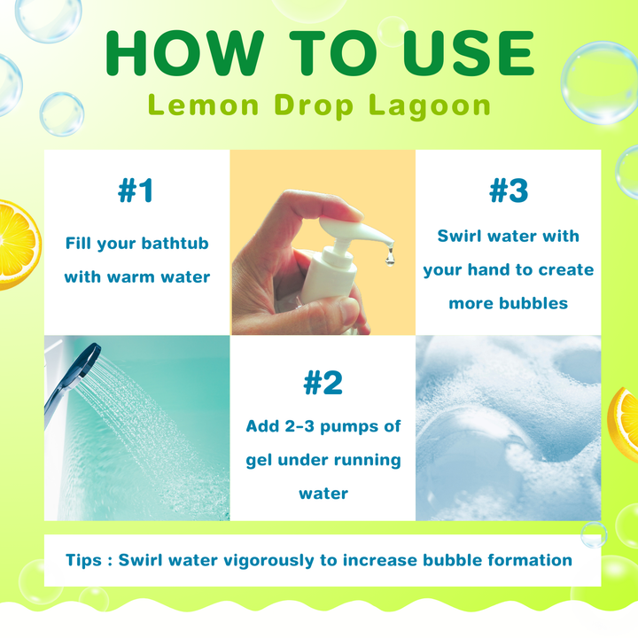 Bubble Bath Gel - 500ml - Lemon Drop Lagoon