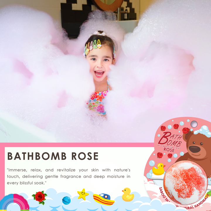Bubble Bath Bomb - Bear Package - 150g - Rose