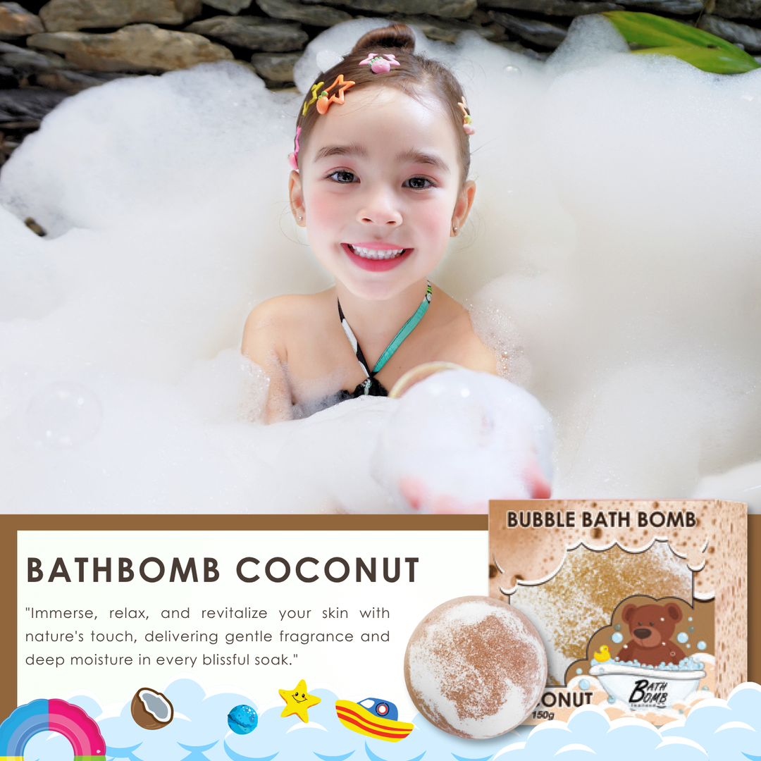 Bubble Bath Bomb - Box Package - 150g - Coconut