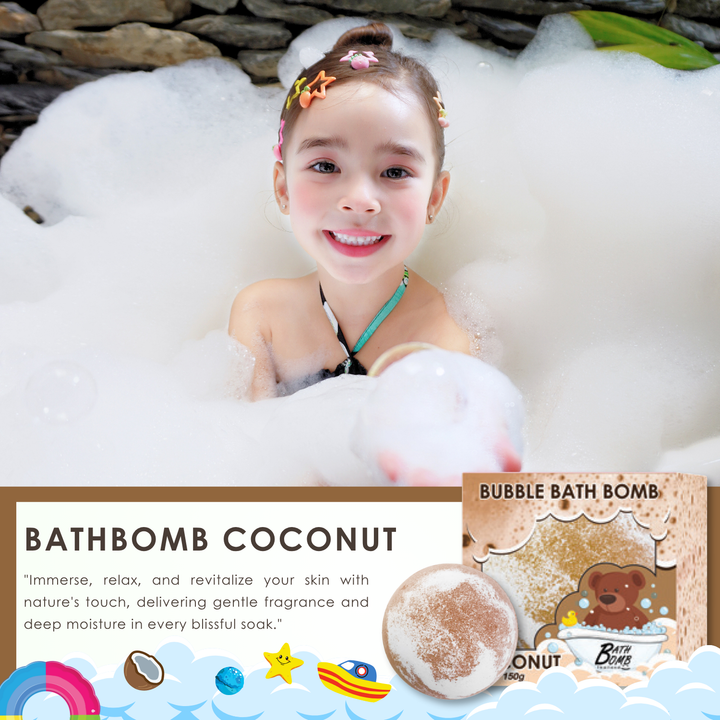 Bubble Bath Bomb - Box Package - 150g - Coconut