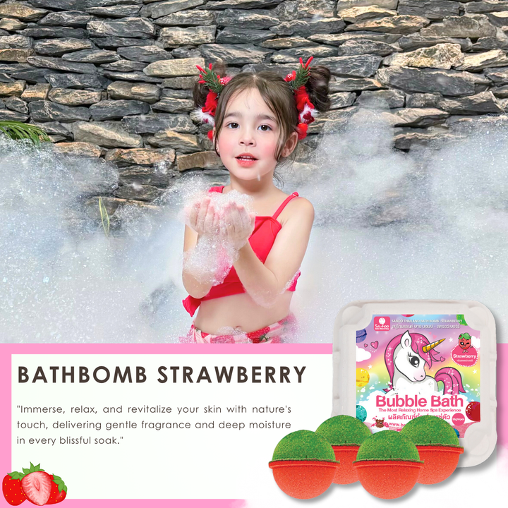 Bubble Bath Bomb - 4PCS Package - 150g - Strawberry
