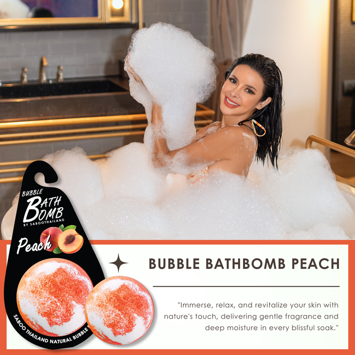 Bubble Bath Bomb - Black Package - 150g - Peach