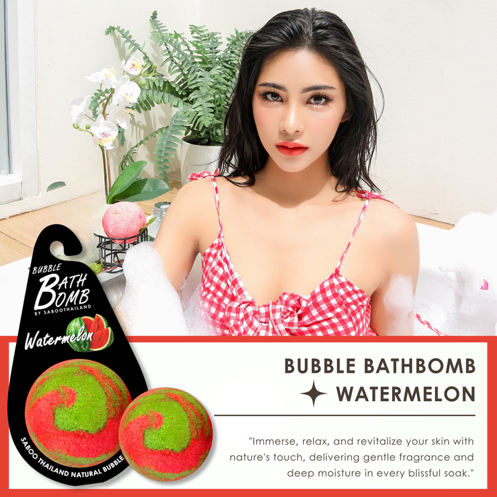 Bubble Bath Bomb - Black Package - 150g - Watermelon
