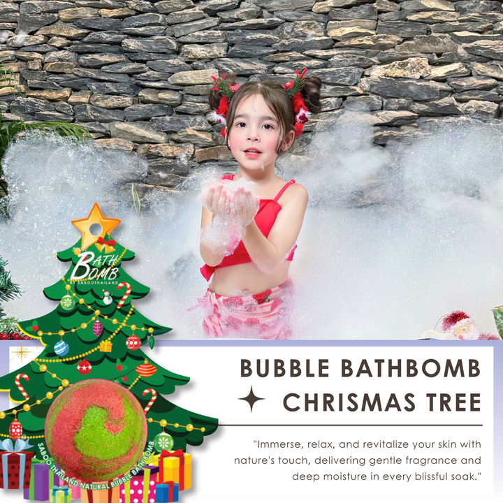 Bubble Bath Bomb - Christmas Tree - 150g - Strawberry