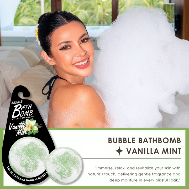 Bubble Bath Bomb - Black Package - 150g - Vanilla Mint