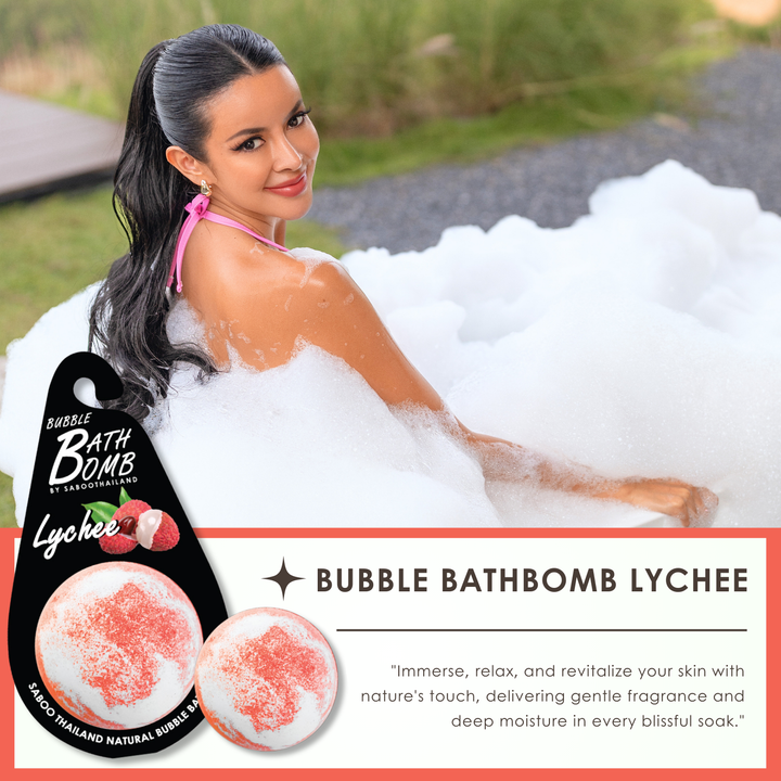 Bubble Bath Bomb - Black Package - 150g - Lychee
