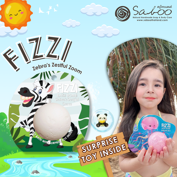 Fizzy Bath Bomb - Jungle Package - 100g - Zebra's Zestful Zoom