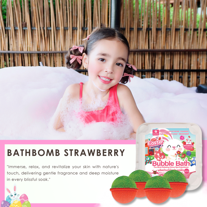 Bubble Bath Bomb - 4PCS Easter Package - 150g - Strawberry