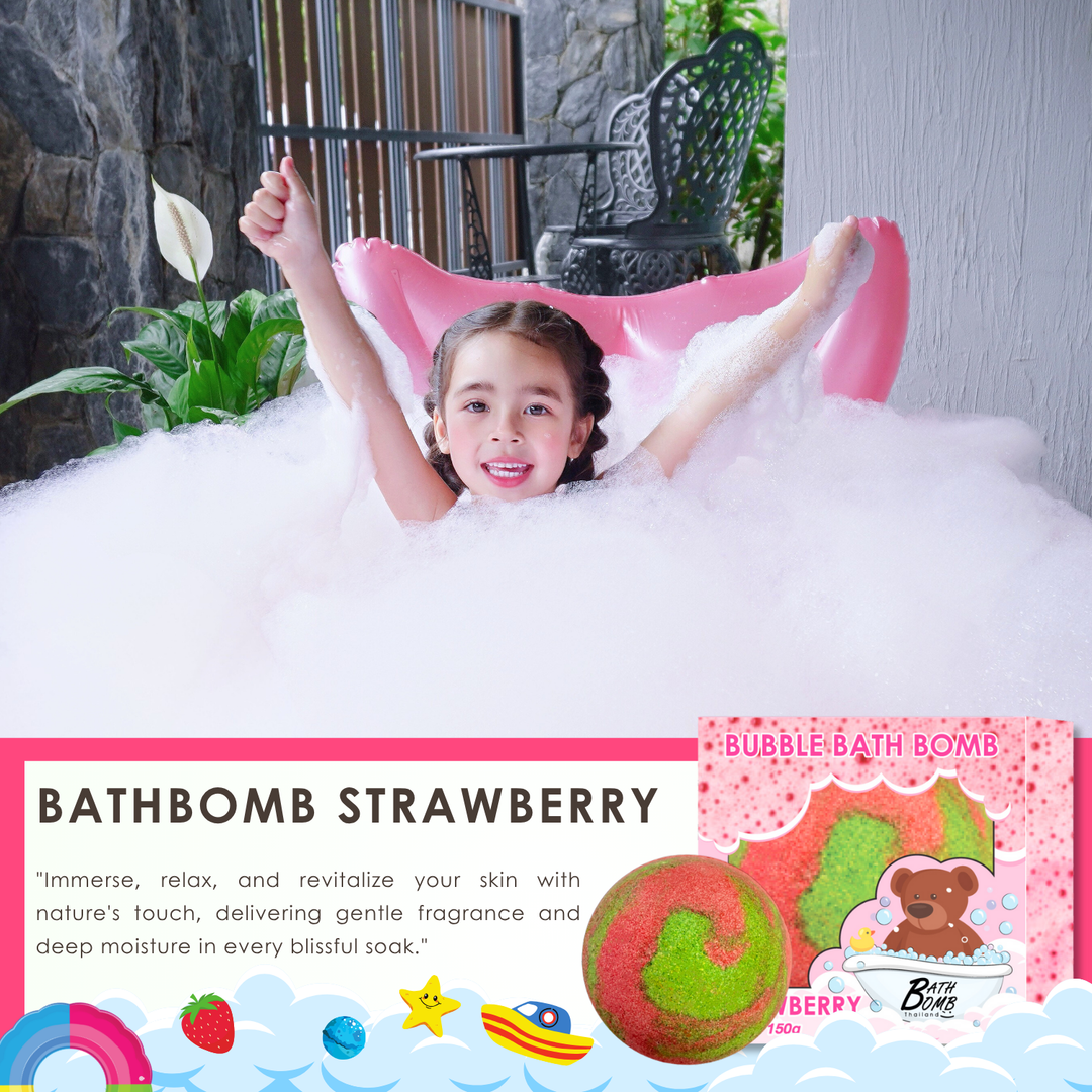 Bubble Bath Bomb - Box Package - 150g - Strawberry