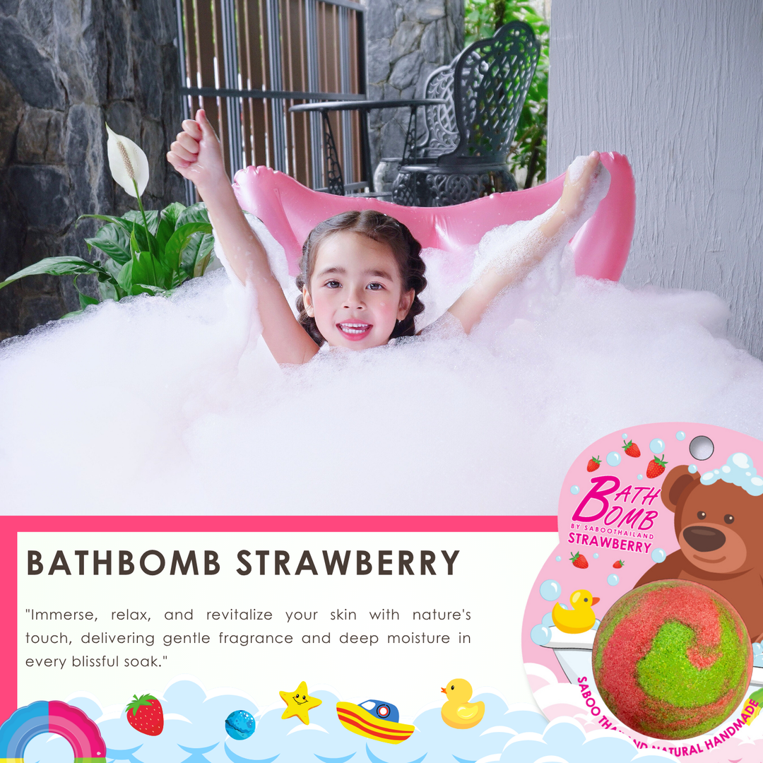 Bubble Bath Bomb - Bear Package - 150g - Strawberry