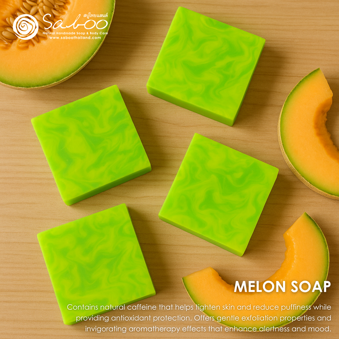 Natural Soap - Square Shape - 100g - Melon