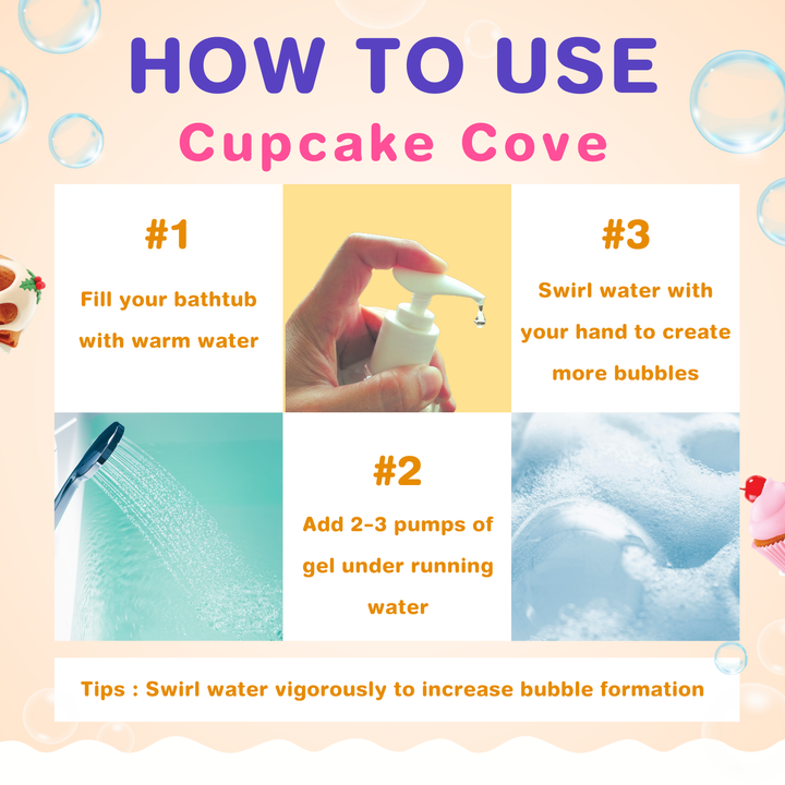 Bubble Bath Gel - 500ml - Cup Cake Cove