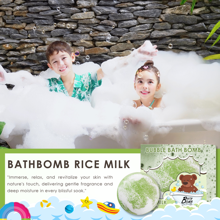 Bubble Bath Bomb - Box Package - 150g - Rice Milk