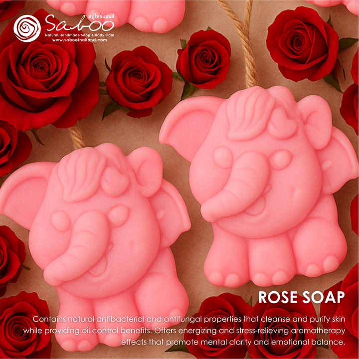 Natural Fancy Soap - Elephant - 100g - Rose