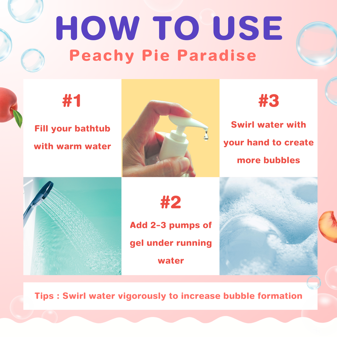 Bubble Bath Gel - 500ml - Peachy Pie Paradise
