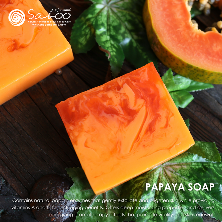 Natural Soap - Square Shape - 100g - Papaya