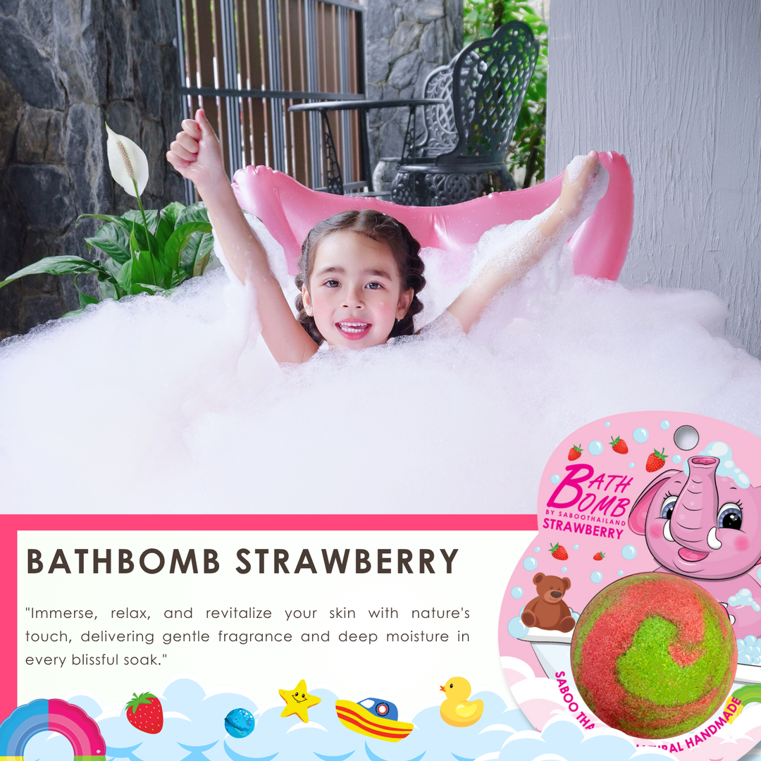Bubble Bath Bomb - Elephant Package - 150g - Strawberry