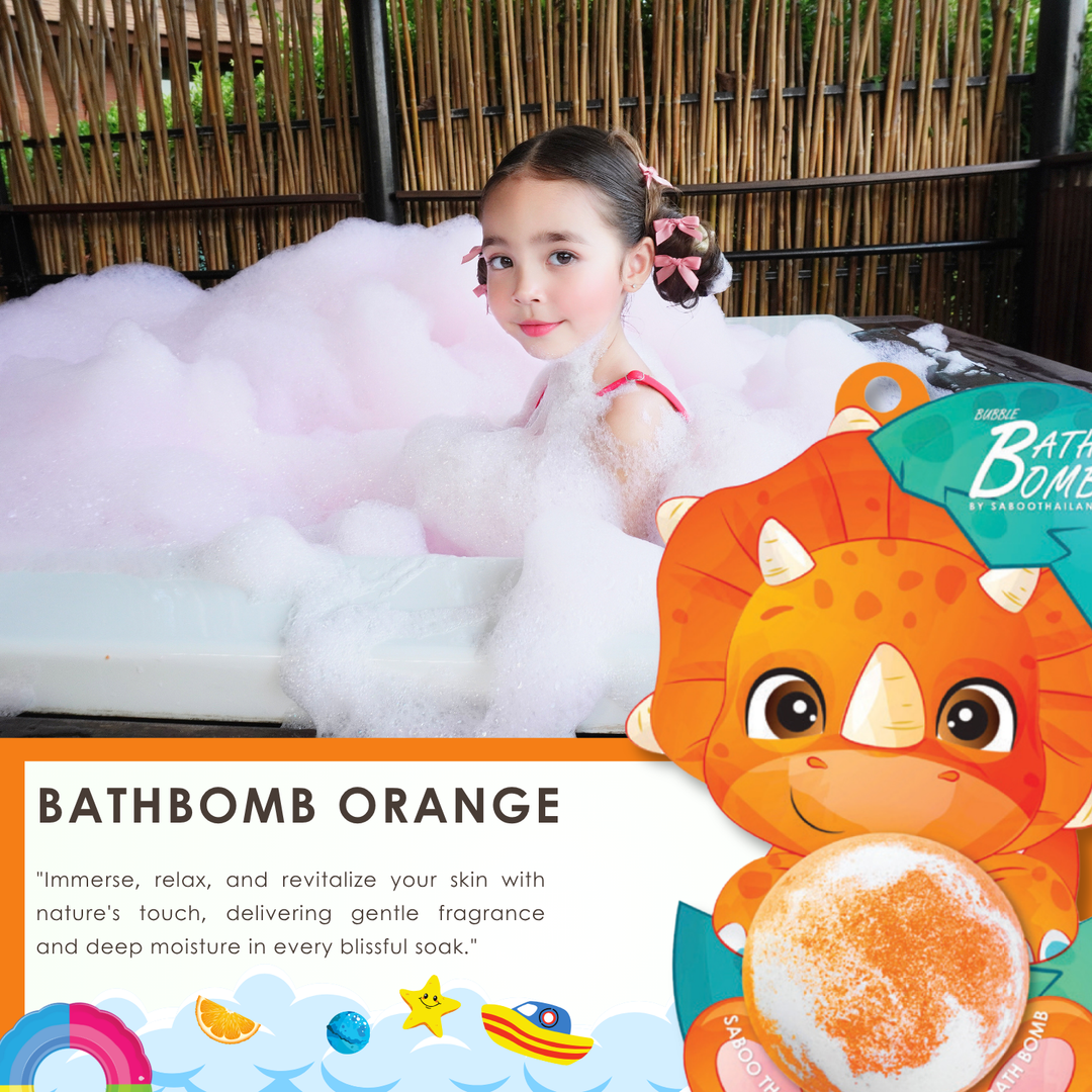 Bubble Bath Bomb - Dinosaur Package - 150g - Orange