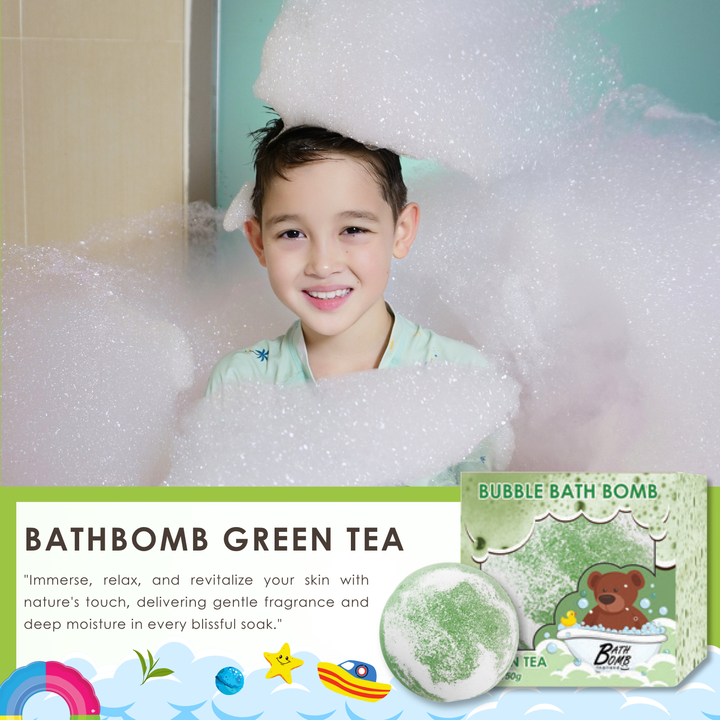 Bubble Bath Bomb - Box Package - 150g - Green Tea