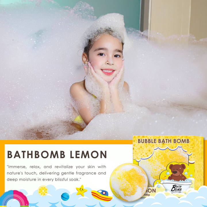 Bubble Bath Bomb - Box Package - 150g - Lemon