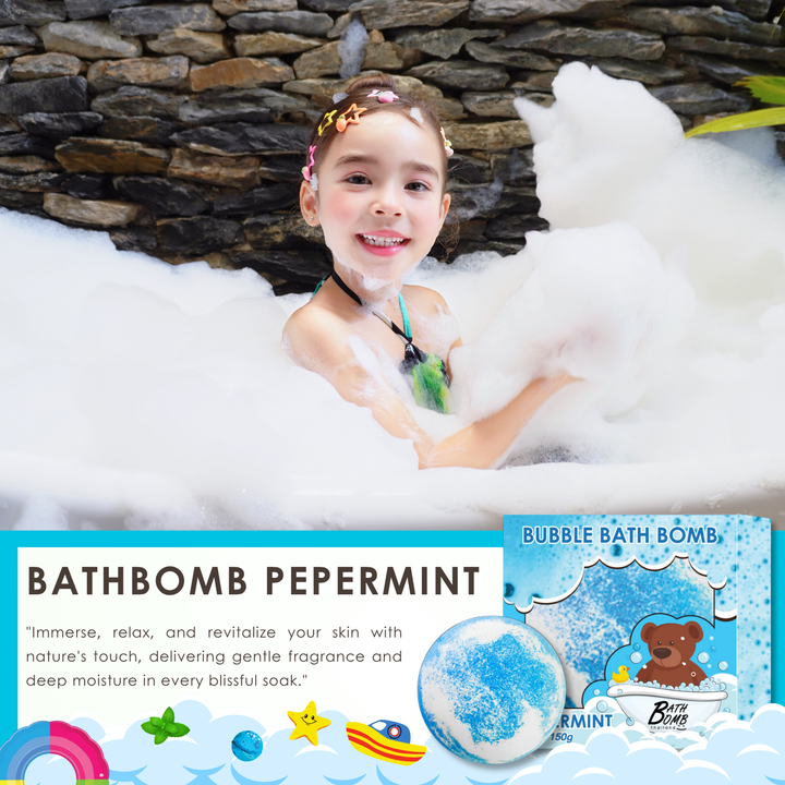 Bubble Bath Bomb - Box Package - 150g - Peppermint
