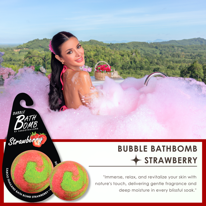 Bubble Bath Bomb - Black Package - 150g - Strawberry