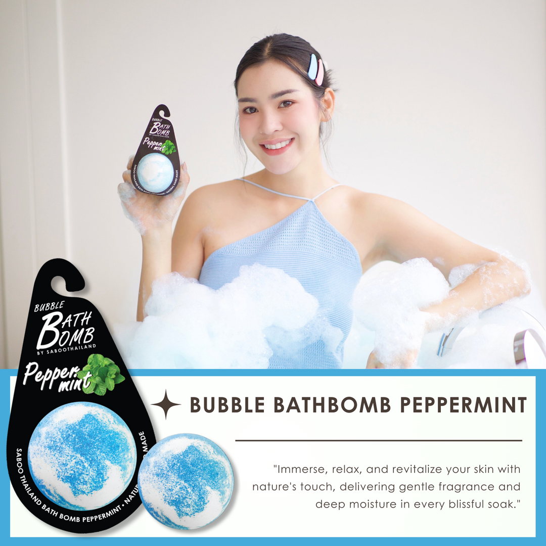 Bubble Bath Bomb - Black Package - 150g - Peppermint