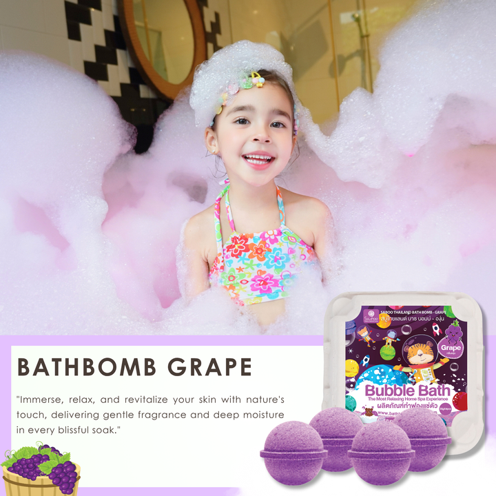 Bubble Bath Bomb - 4PCS Package - 150g - Grape