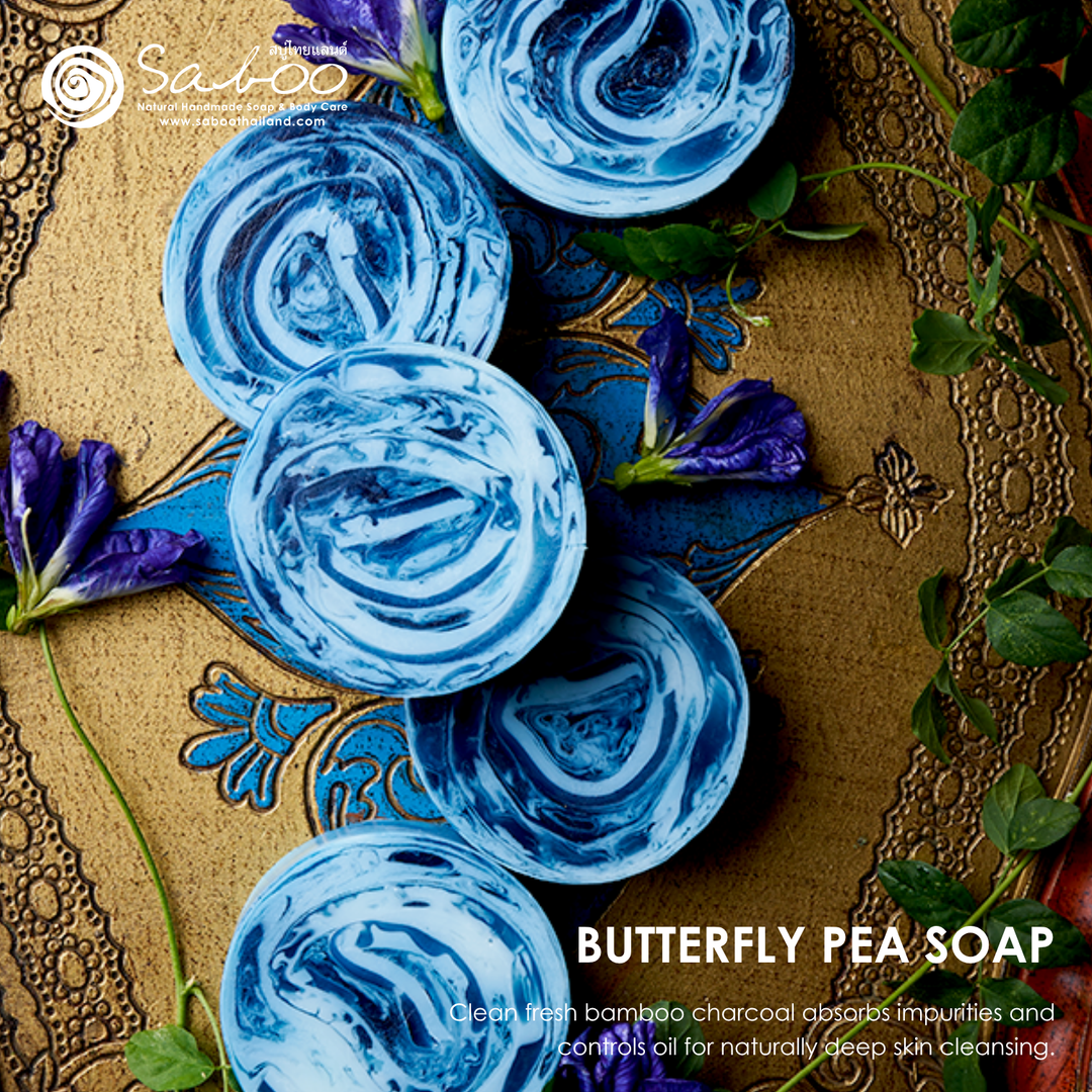 Premium Soap - Black Box Package - 100g - Butterfly Pea