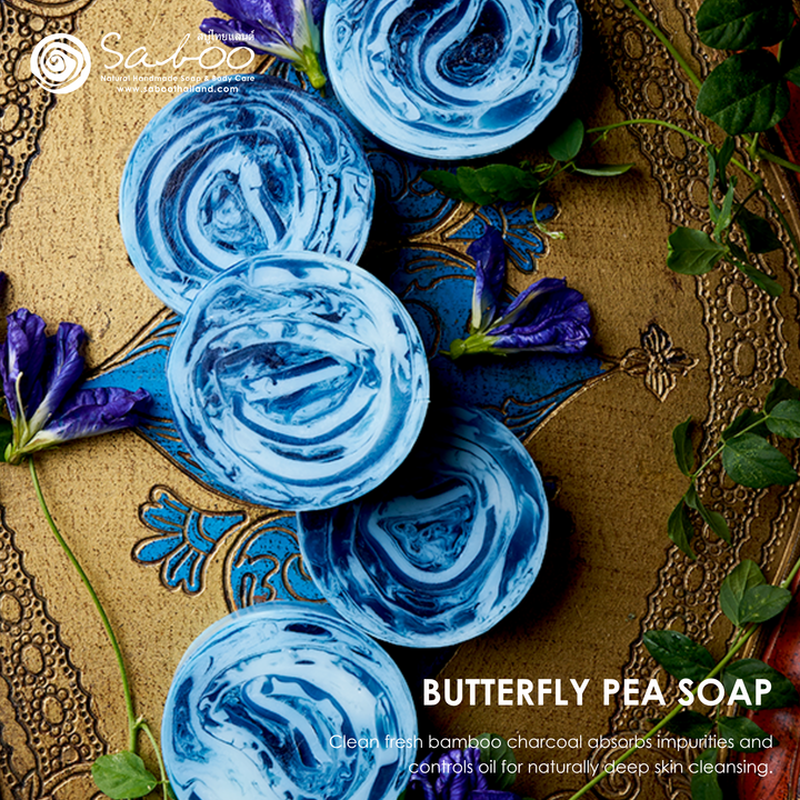 Premium Soap - Black Box Package - 100g - Butterfly Pea
