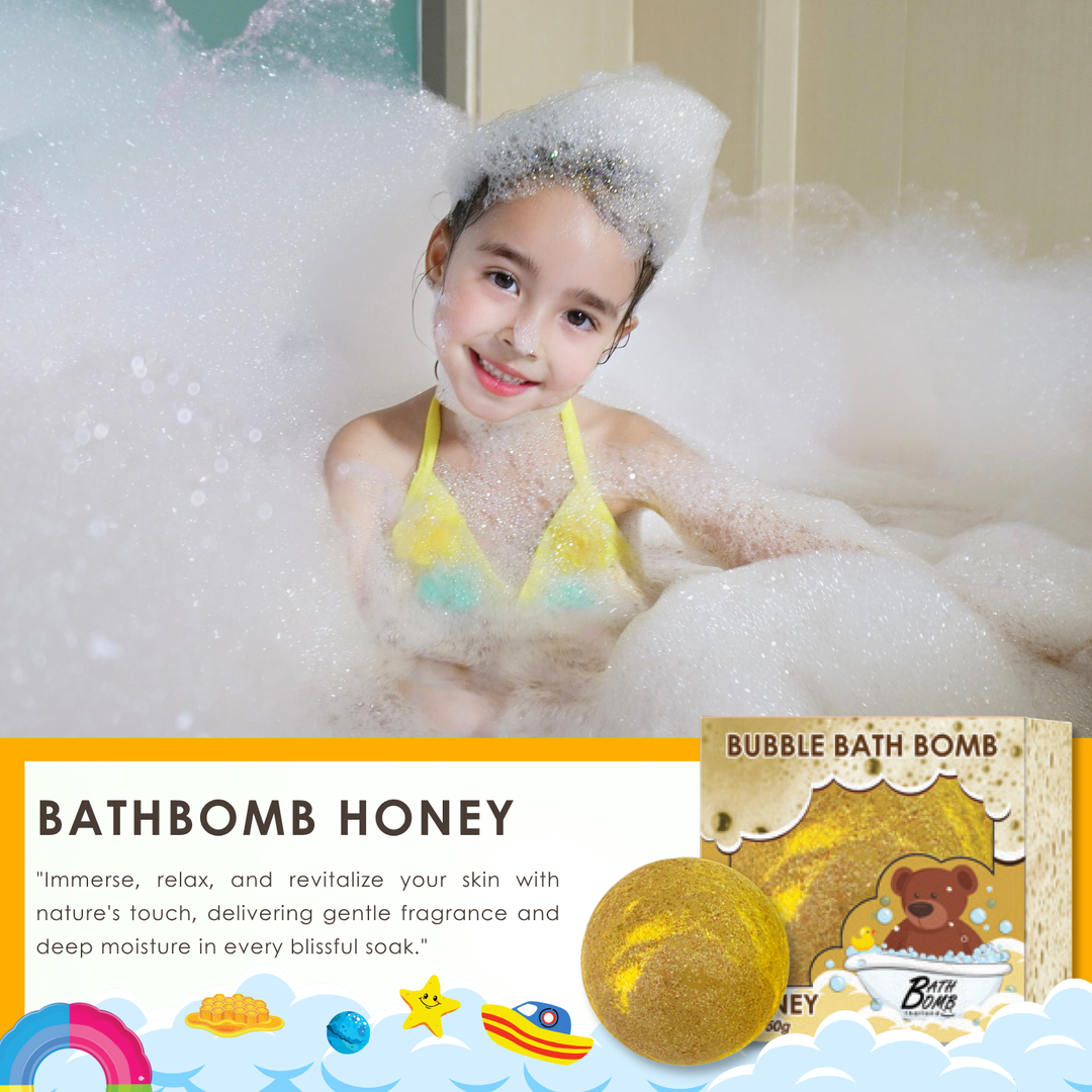 Bubble Bath Bomb - Box Package - 150g - Honey