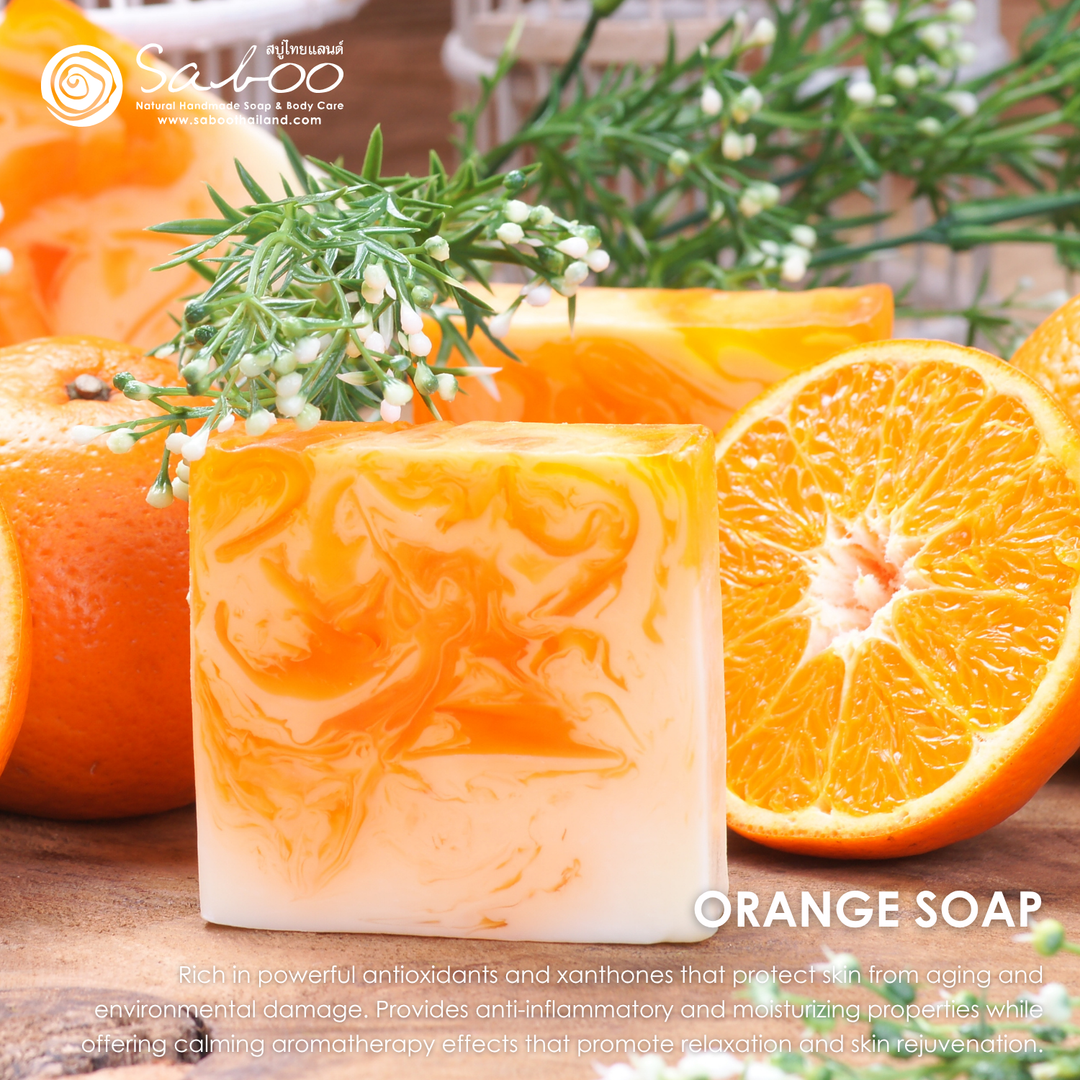 Natural Soap - Square Shape - 100g - Orange