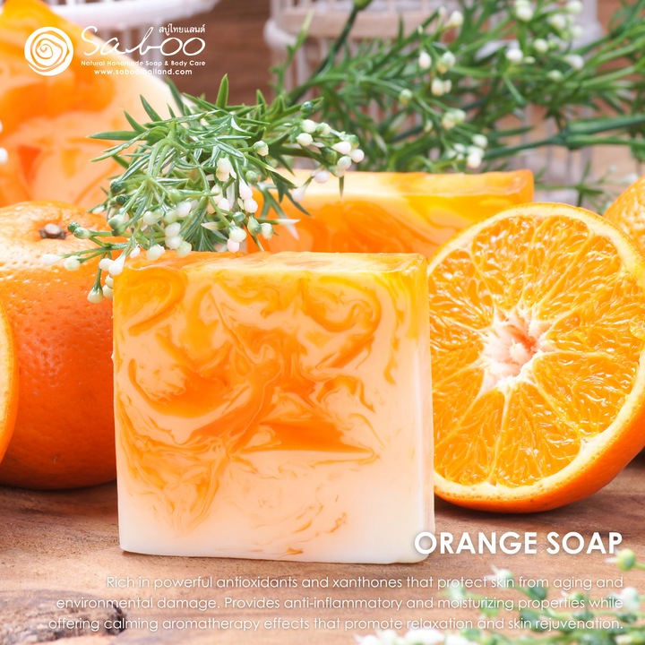 Natural Soap - Square Shape - 100g - Orange