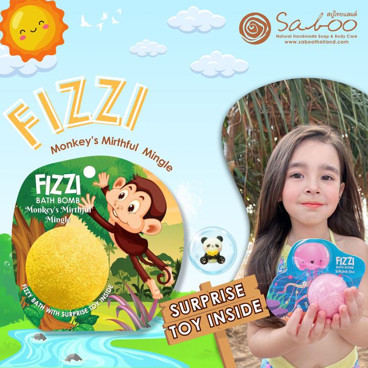 Fizzy Bath Bomb - Jungle Package - 100g - Monkey's Mirthful Mingle