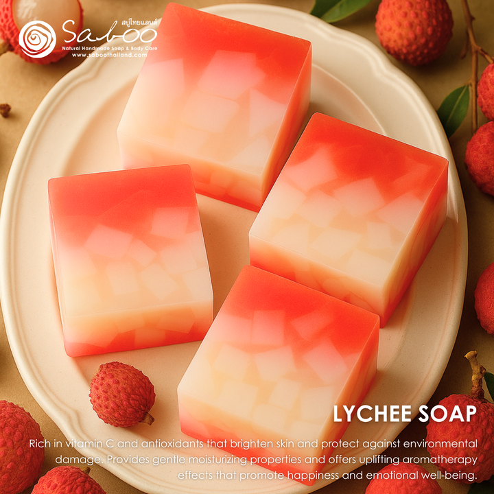 Natural Soap - Square Shape - 100g - Lychee