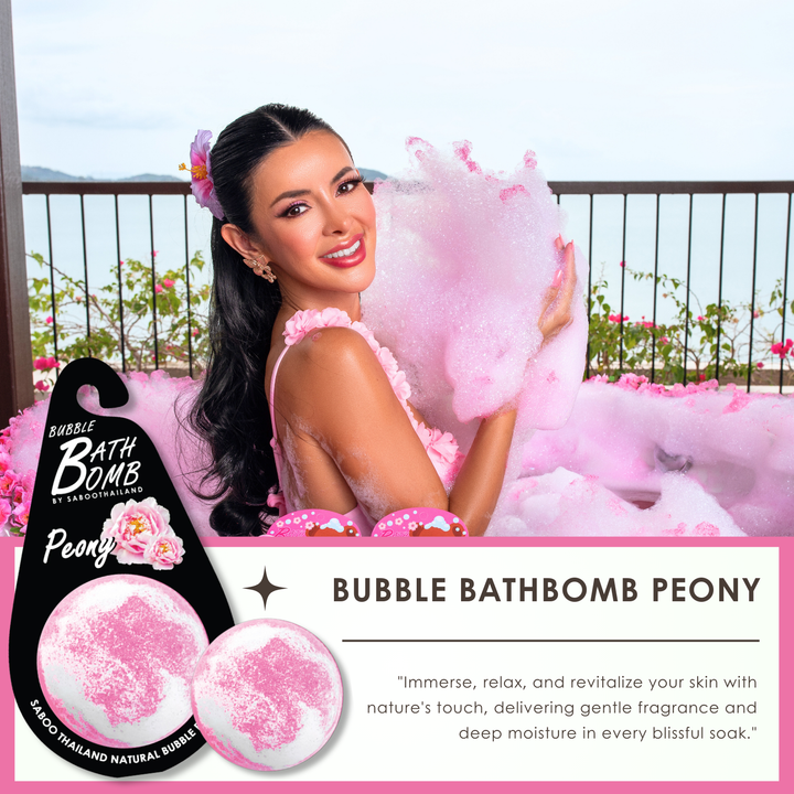 Bubble Bath Bomb - Black Package - 150g - Peony