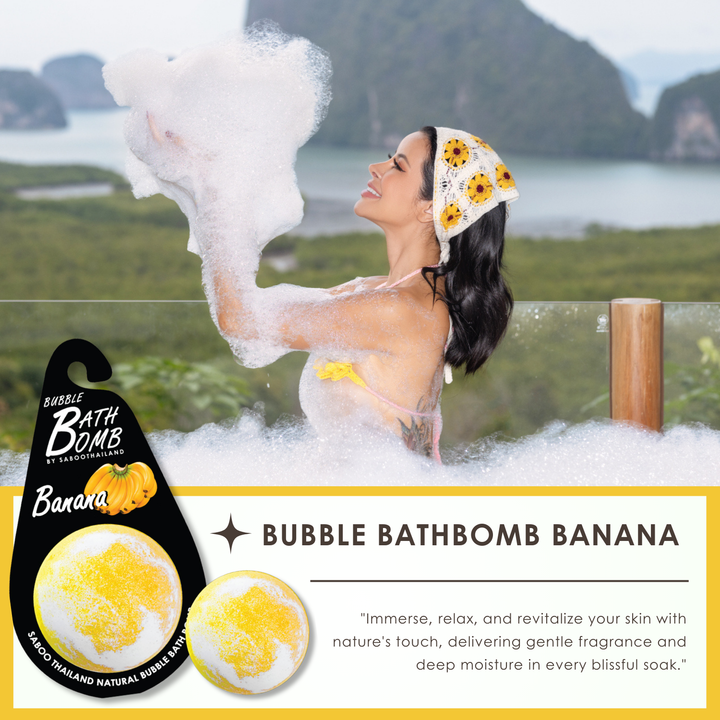 Bubble Bath Bomb - Black Package - 150g - Banana