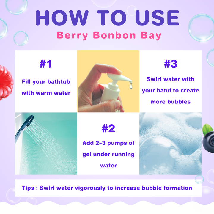 Bubble Bath Gel - 500ml - Berry Bonbon Bay
