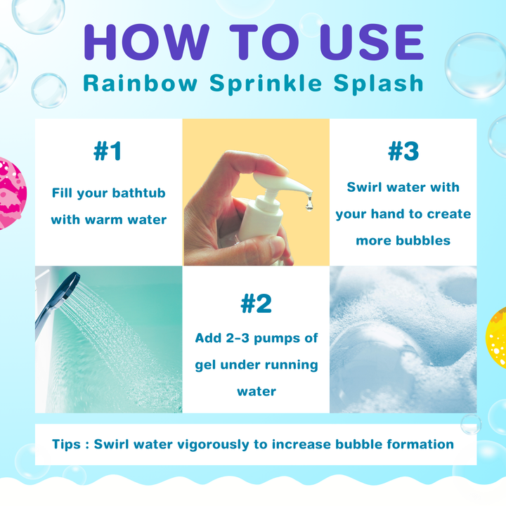 Bubble Bath Gel - 500ml - Rainbow Sprinkle Splash