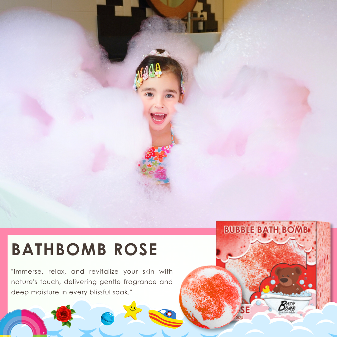 Bubble Bath Bomb - Box Package - 150g - Rose