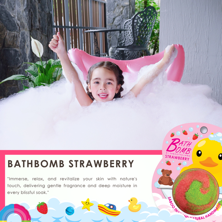 Bubble Bath Bomb - Duck Package - 150g - Strawberry