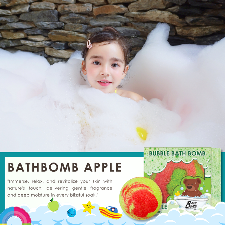 Bubble Bath Bomb - Box Package - 150g - Apple