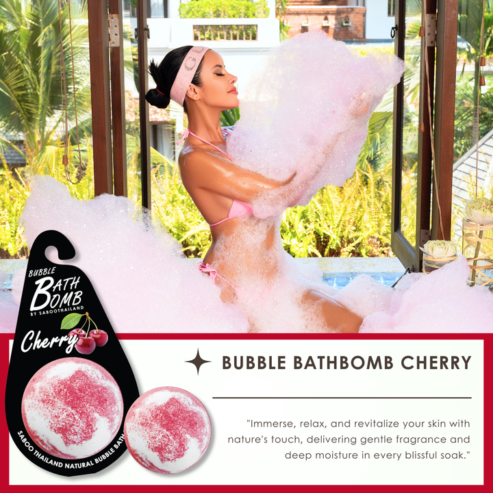 Bubble Bath Bomb - Black Package - 150g - Cherry