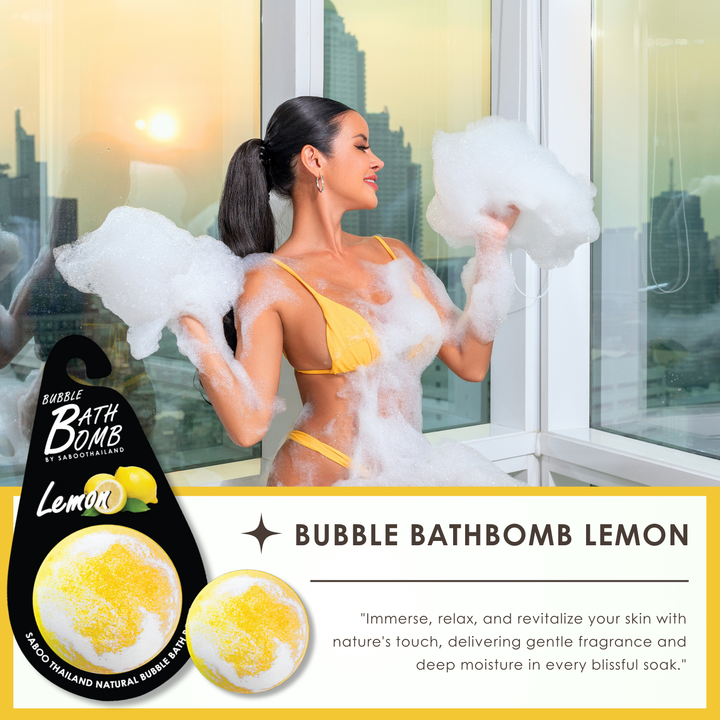 Bubble Bath Bomb - Black Package - 150g - Lemon