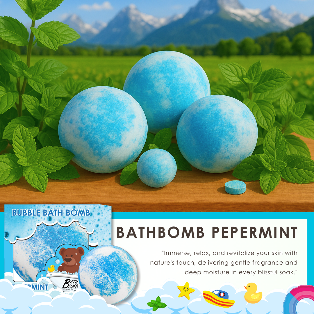 Bubble Bath Bomb - Box Package - 150g - Peppermint